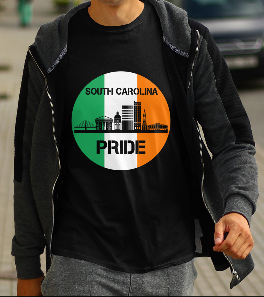 South Carolina Pride Skyline With Irish Flag Elements T-Shirt