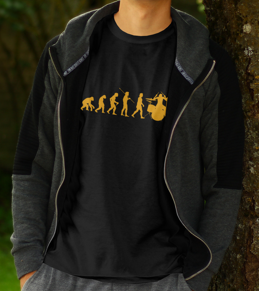 Evolution Of Drumming Silhouette Progression T-Shirt