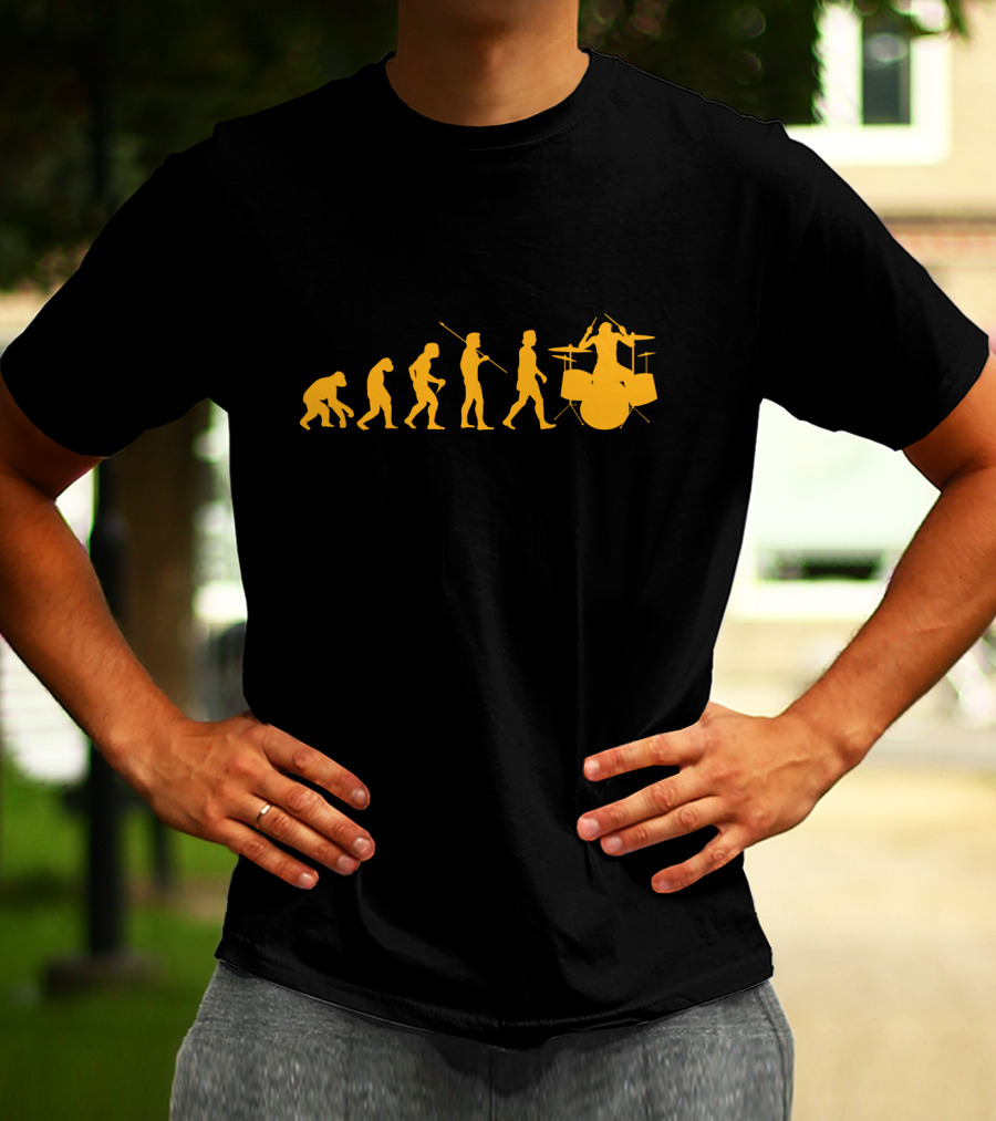 Evolution Of Drumming Silhouette Progression T-Shirt