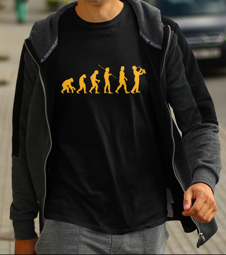 Evolution Saxophone Player Transformation T-Shirt