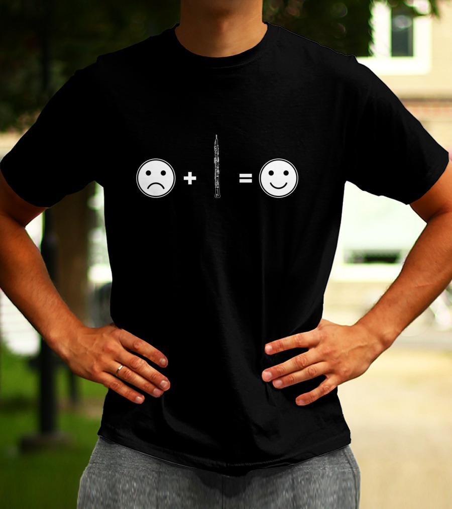 Sad Face Plus Oboe Equals Happy Face T-Shirt