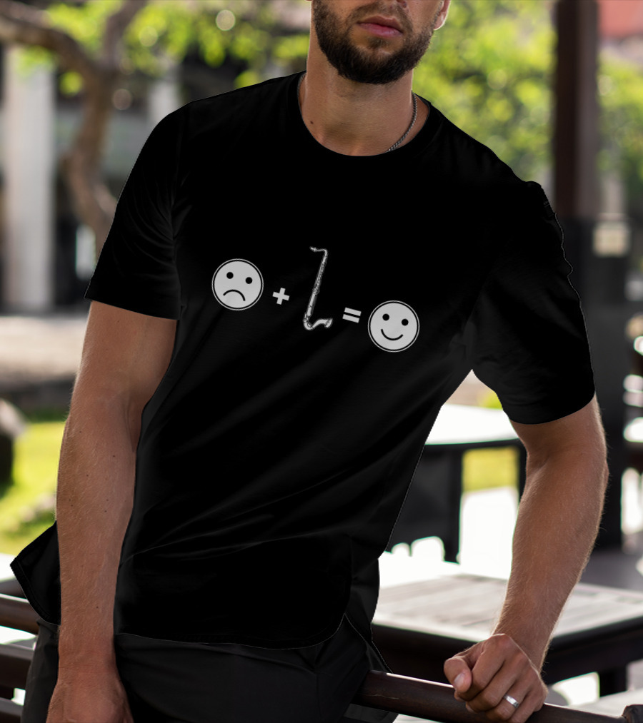 Bass Clarinet Sad Face Plus Bass Clarinet Equals Happy Face T-Shirt