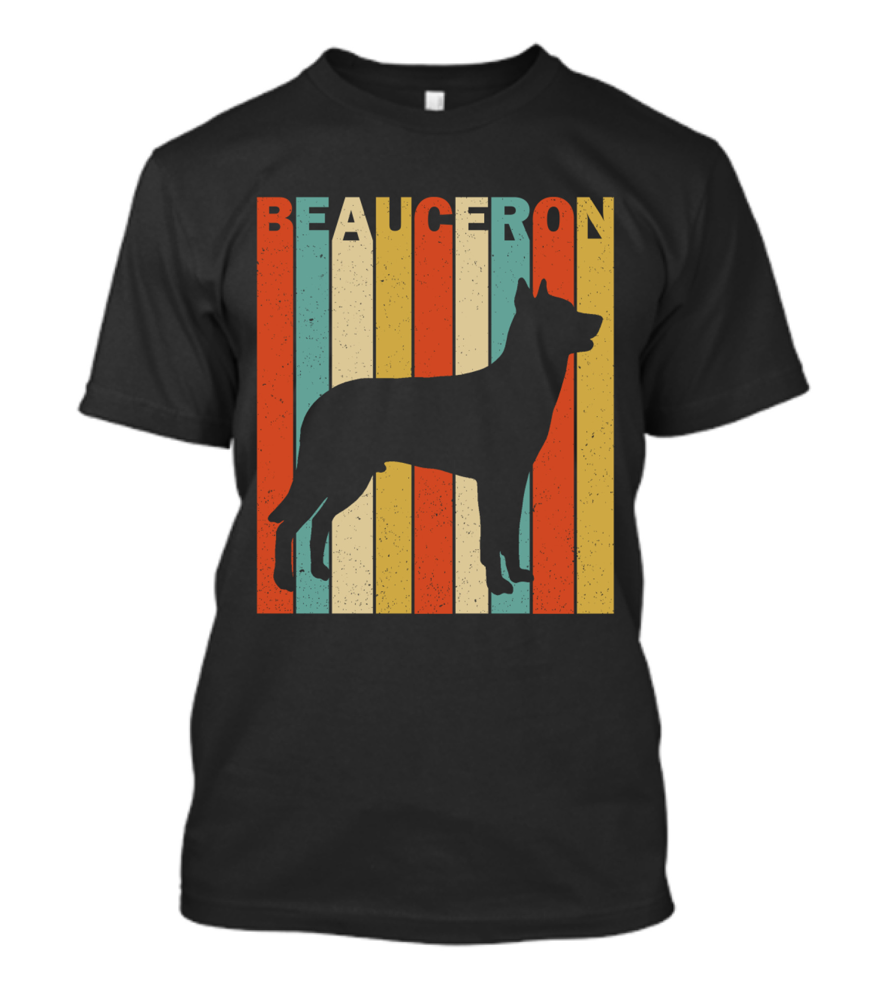 Beauceron Retro Silhouette Vertical Stripes T-Shirt