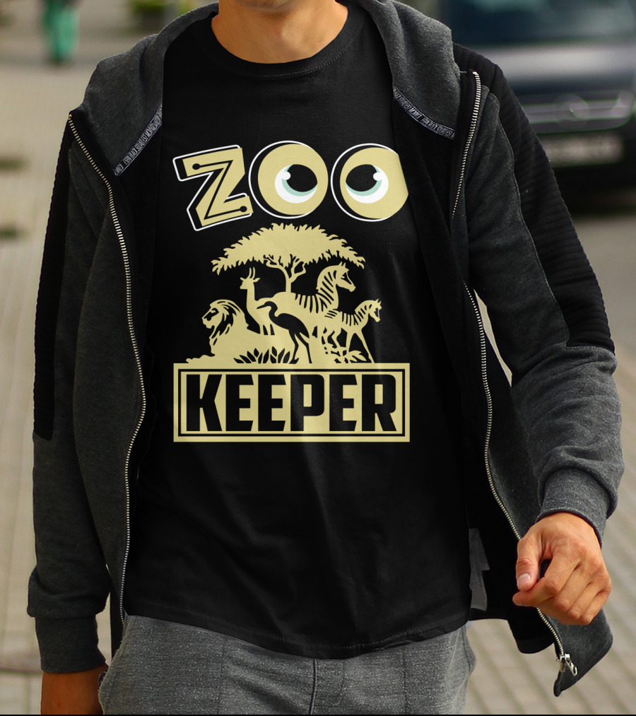 ZOO KEEPER Lion Giraffe Zebra Safari T-Shirt