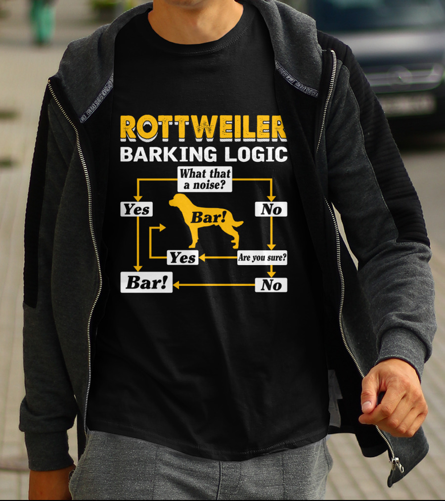 Rottweiler Barking Logic Flowchart Yes Bar What That A Noise Are You Sure T-Shirt