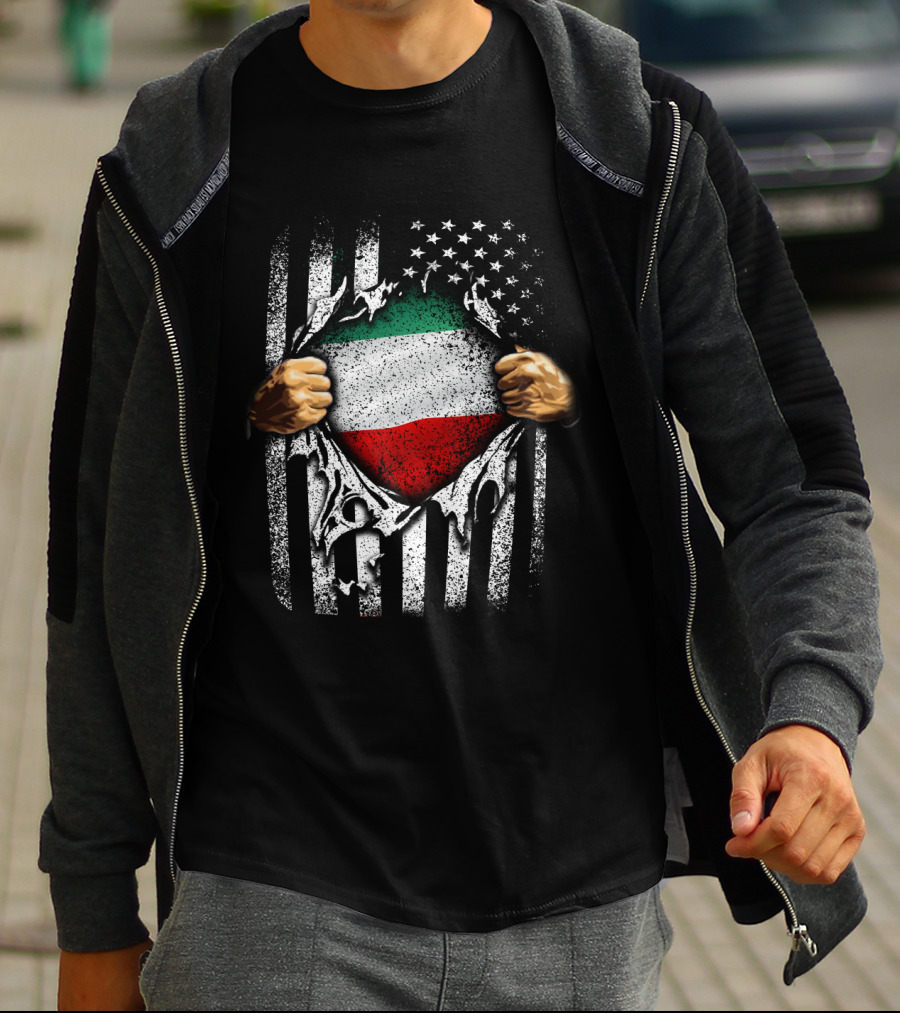 Super Hungary Hearts American Flag Hungarian Patriot T-Shirt