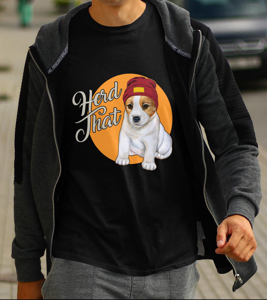 Herd That Jack Russell Dog In Cute Beanie For Animal Lovers T-Shirt