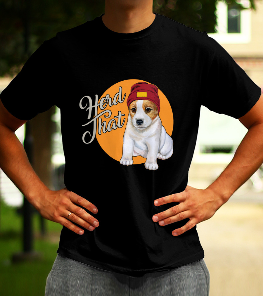 Herd That Jack Russell Dog In Cute Beanie For Animal Lovers T-Shirt