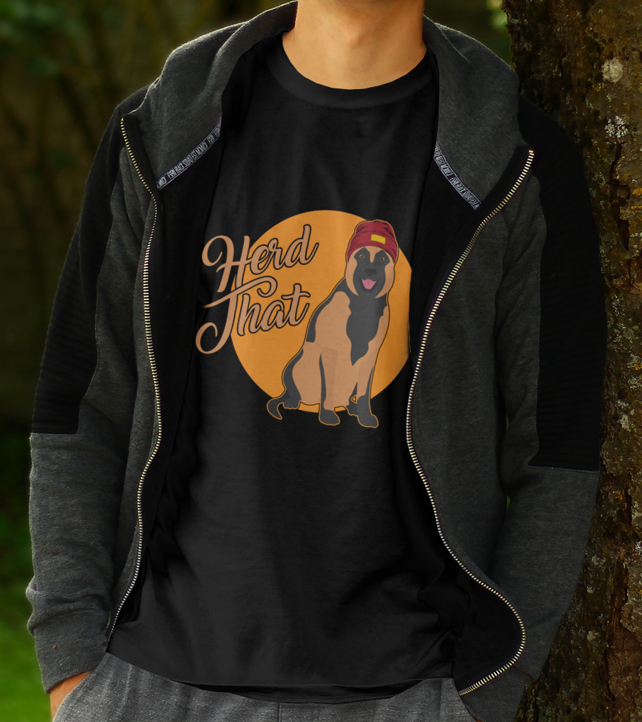 Herd That Belgian Malinois Funny Animal Lover Dog Wearing Hat T-Shirt