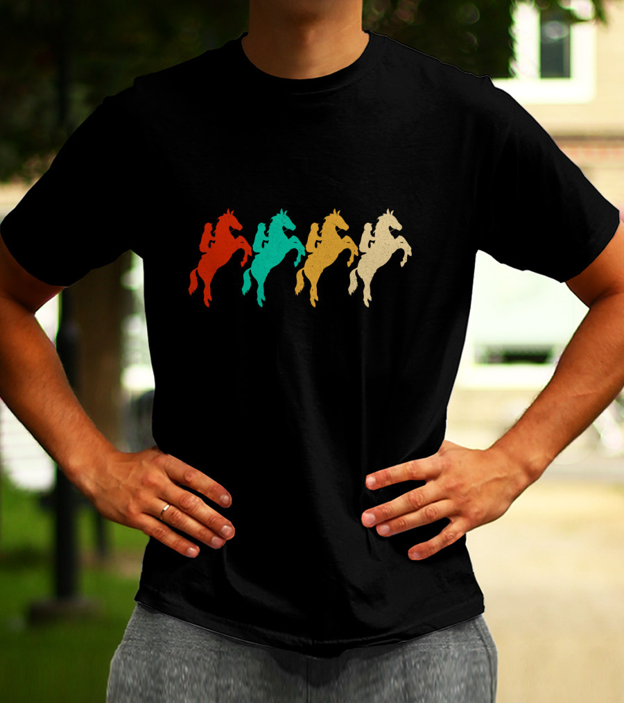 Vintage Retro Horse Riding T-Shirt