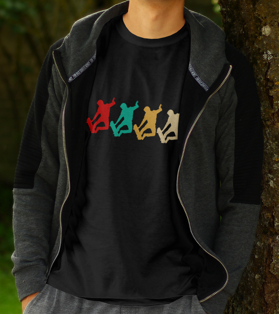 Vintage Skateboarding Silhouette Retro Colors T-Shirt