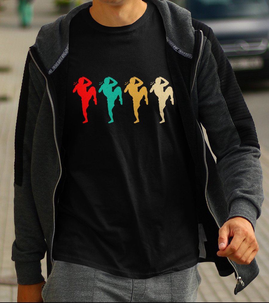 Vintage Muay Boran Silhouette Colors T-Shirt