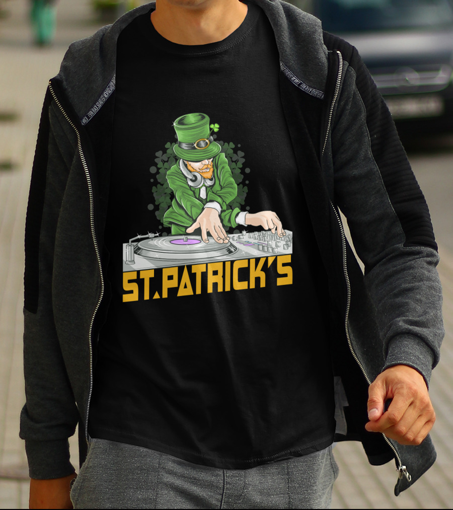 St. Patrick's Day Leprechaun DJ Music Party T-Shirt