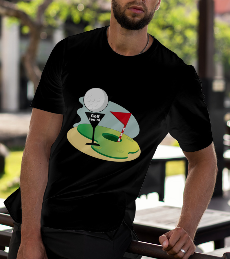 Golf Tee-ni Golf Ball Green Flag Hole T-Shirt