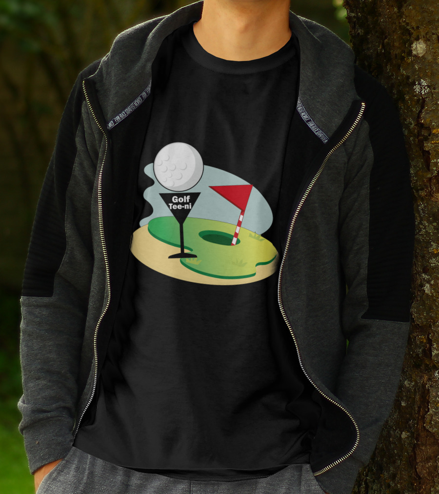 Golf Tee-ni Golf Ball Green Flag Hole T-Shirt