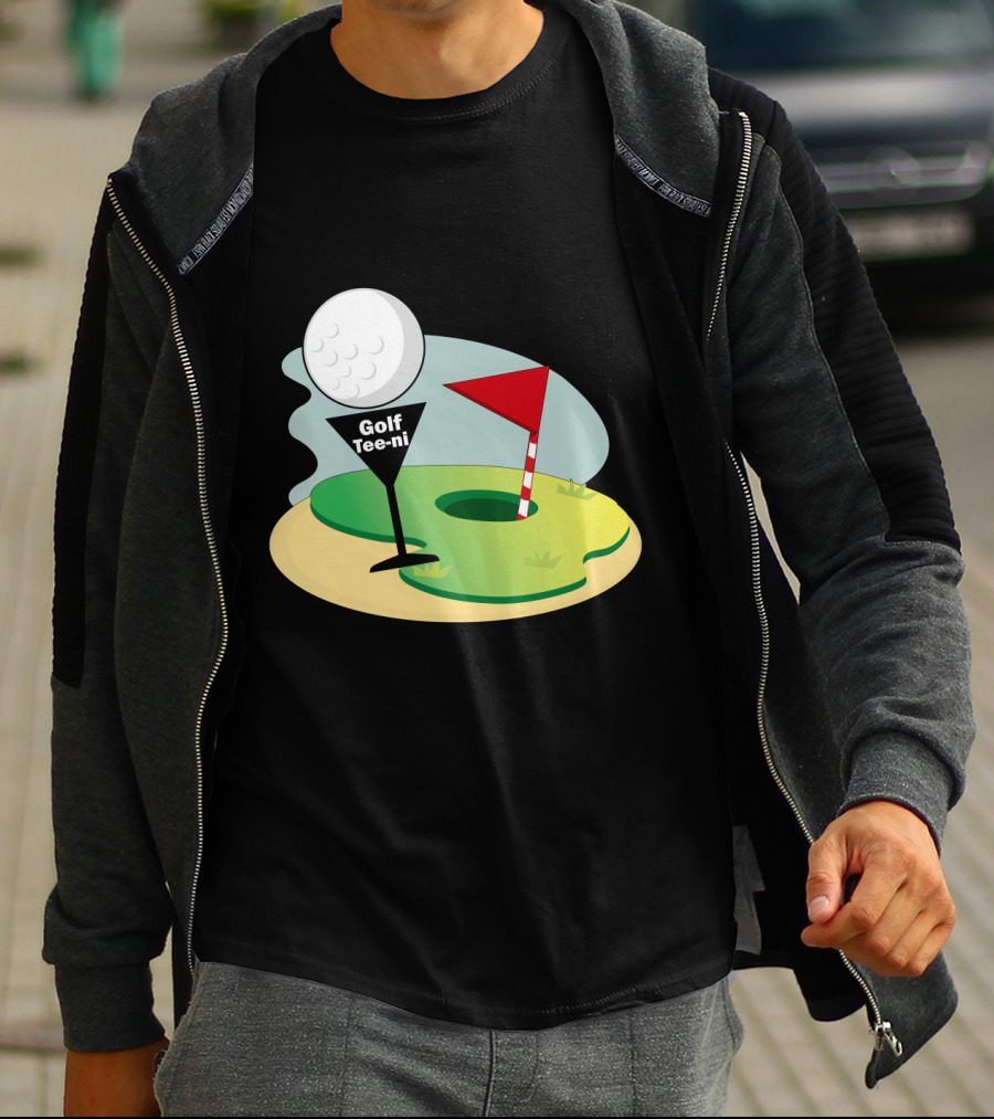 Golf Tee-ni Golf Ball Green Flag Hole T-Shirt