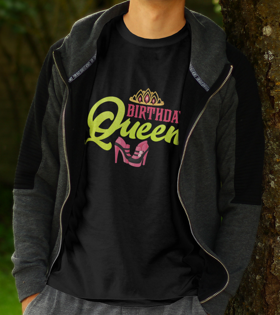 Birthday Queen Tiara And Pink Heels T-Shirt