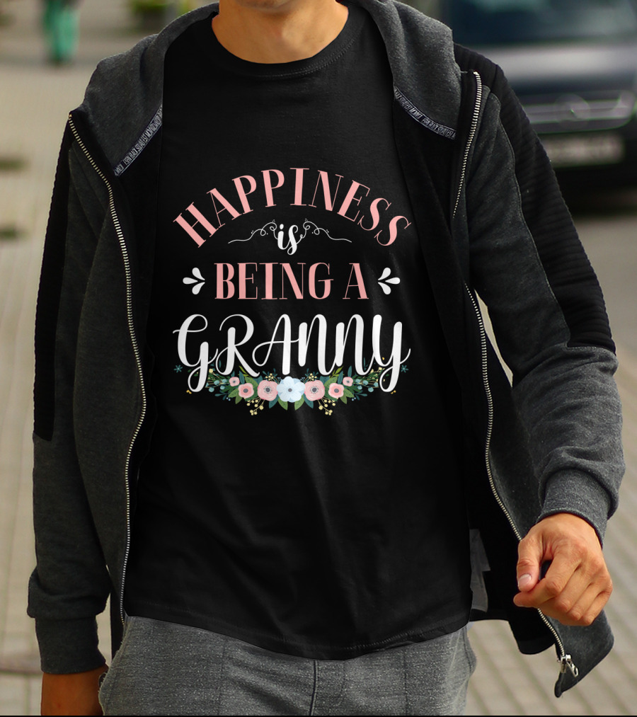 Happiness Is Being A Granny Floral Decoration T-Shirt