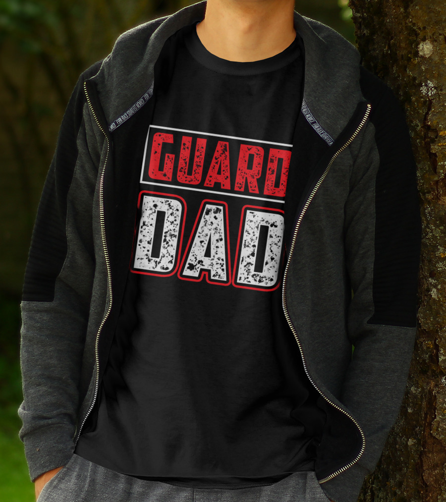 Guard Dad Bold Red White T-Shirt