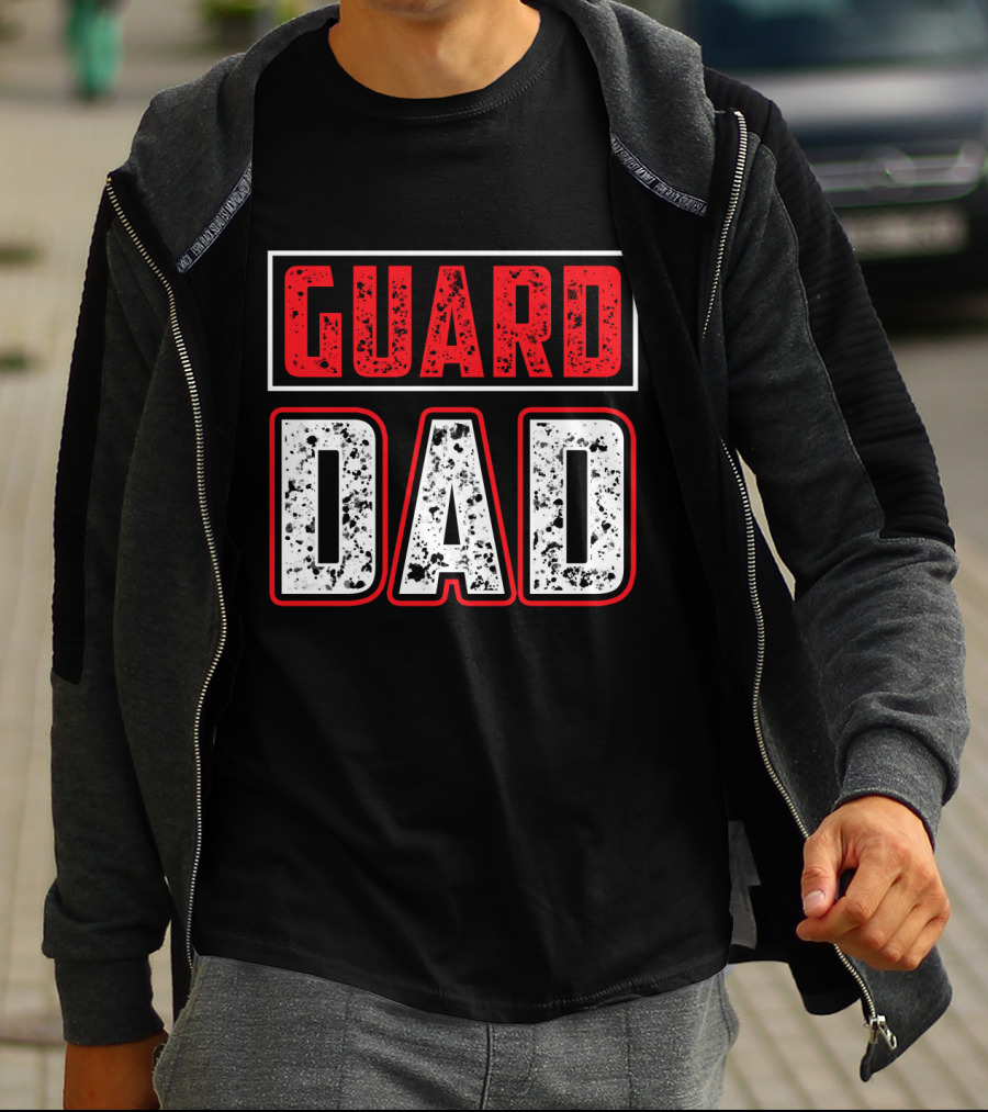 Guard Dad Bold Red White T-Shirt