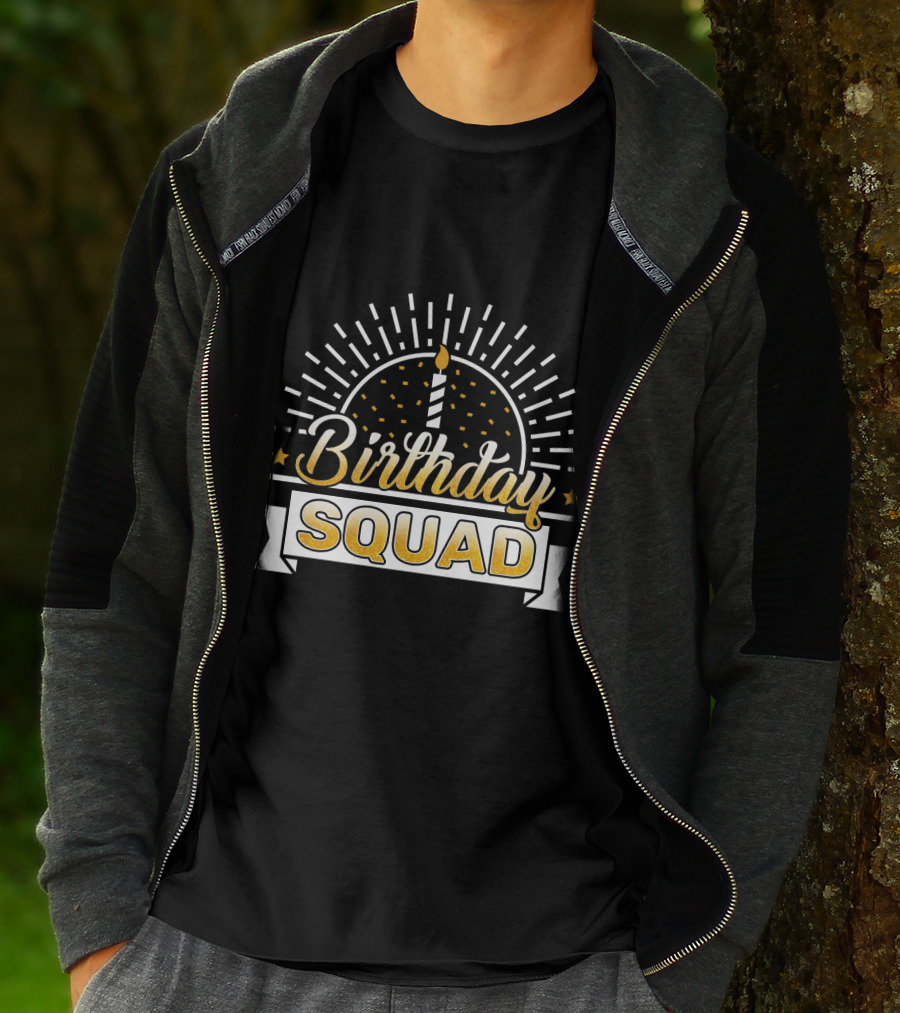 Birthday Squad Candle Celebration Banner Stars T-Shirt
