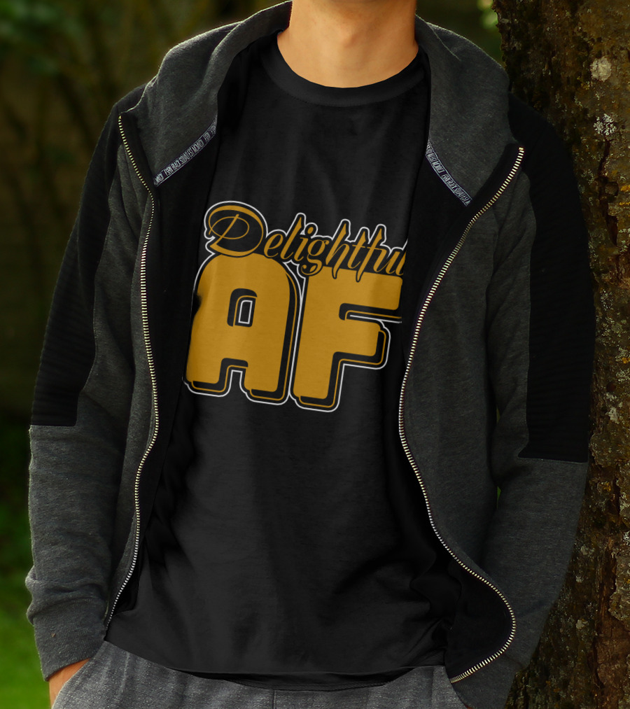 Delightful AF Bold Retro Typography T-Shirt