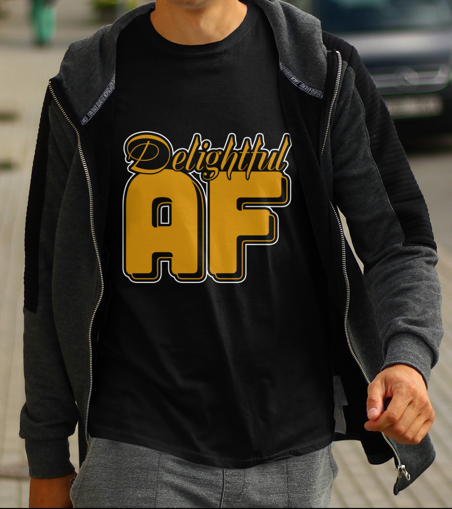 Delightful AF Bold Retro Typography T-Shirt