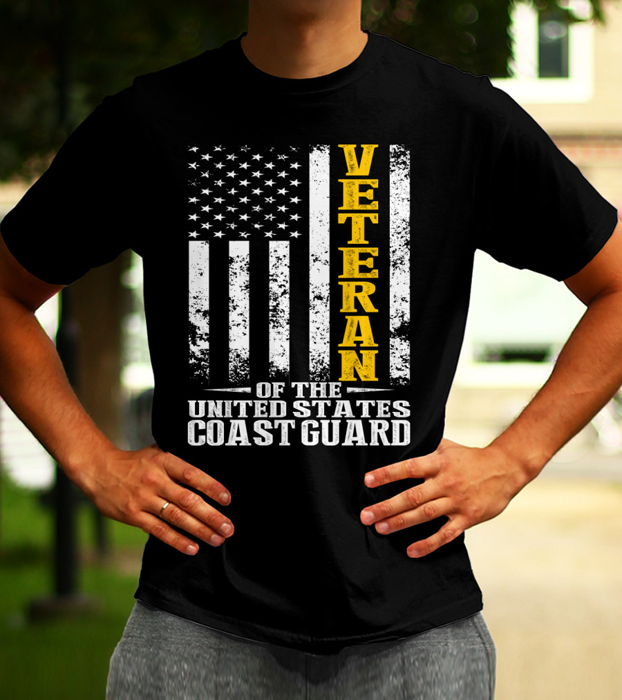 Veteran Of The United States Coast Guard USA Flag T-Shirt