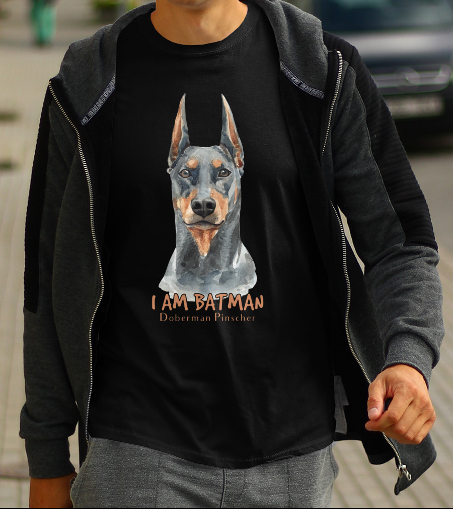 I AM BATMAN Doberman Pinscher T-Shirt