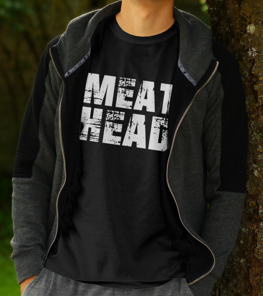 MEAT HEAD Pixelated Lettering Bold White T-Shirt