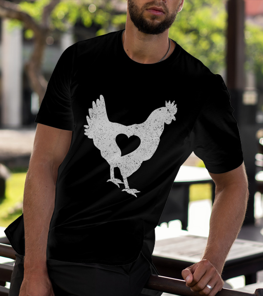 Love Chicken Heart Cutout T-Shirt