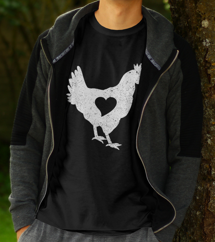 Love Chicken Heart Cutout T-Shirt