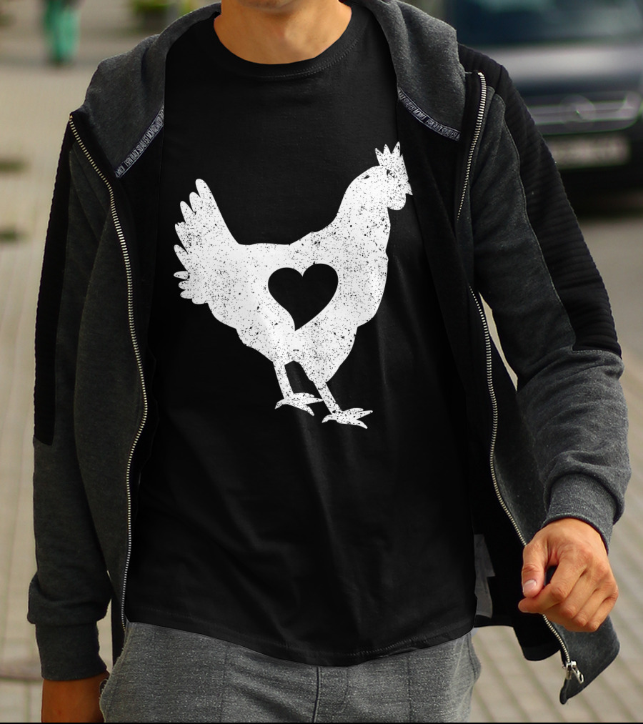 Love Chicken Heart Cutout T-Shirt