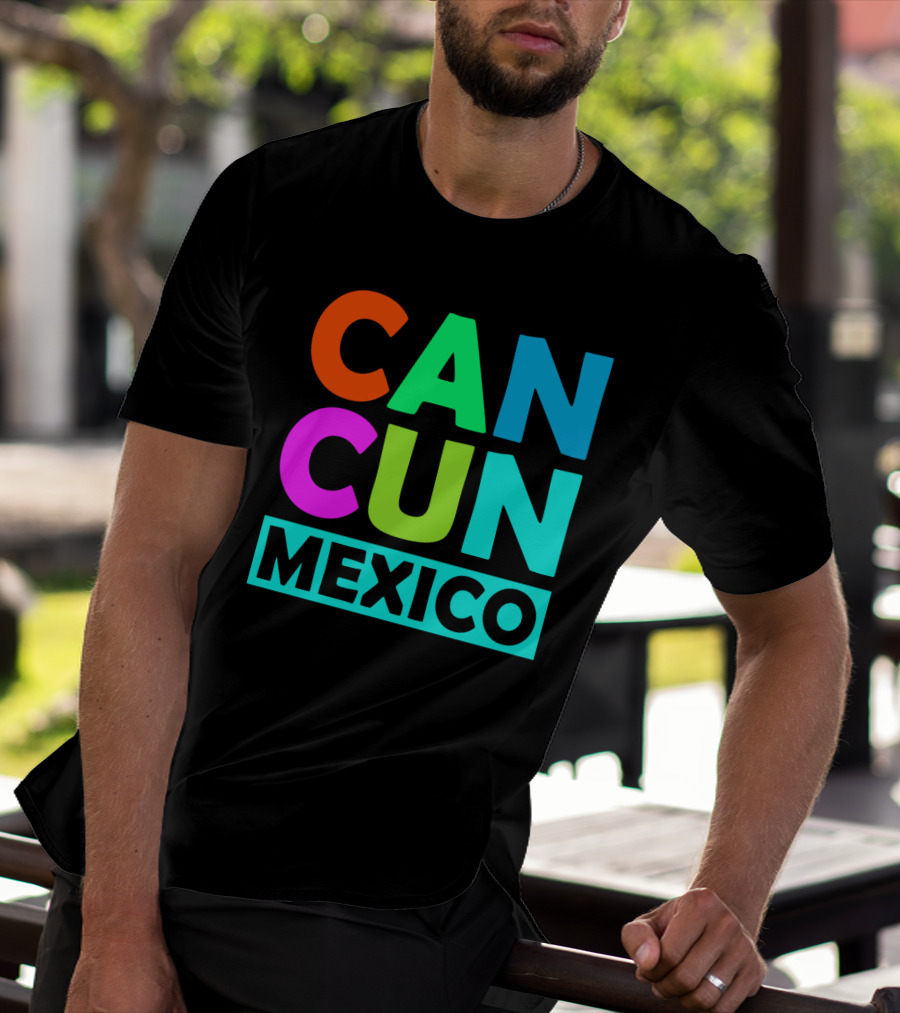 Cancun Mexico Vibrant Block Lettering T-Shirt