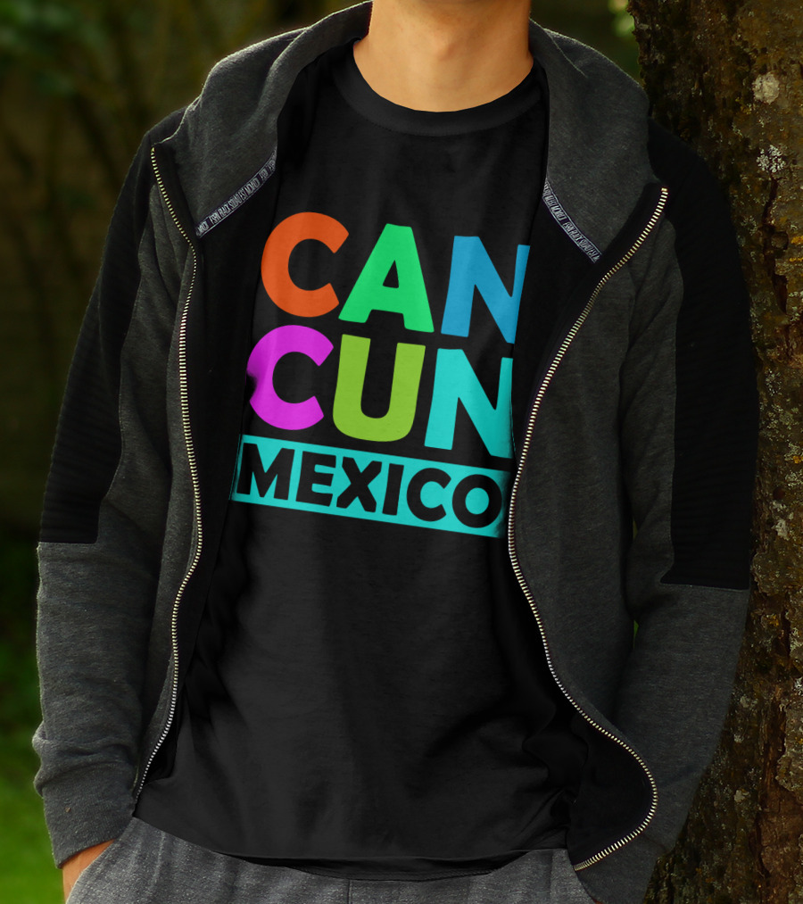 Cancun Mexico Vibrant Block Lettering T-Shirt