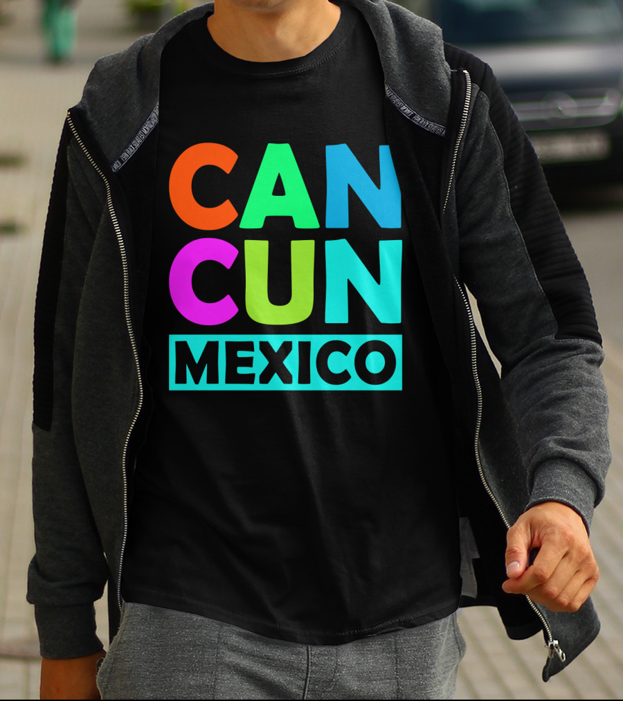 Cancun Mexico Vibrant Block Lettering T-Shirt