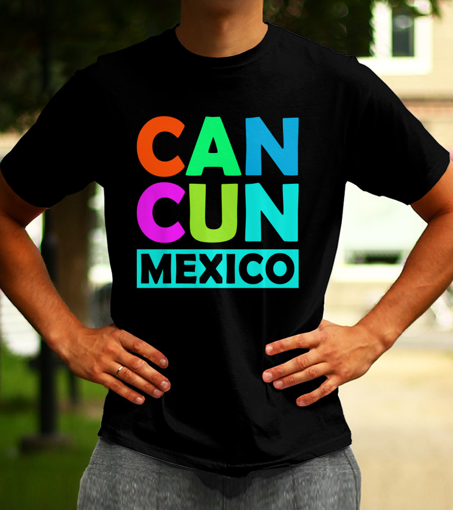 Cancun Mexico Vibrant Block Lettering T-Shirt