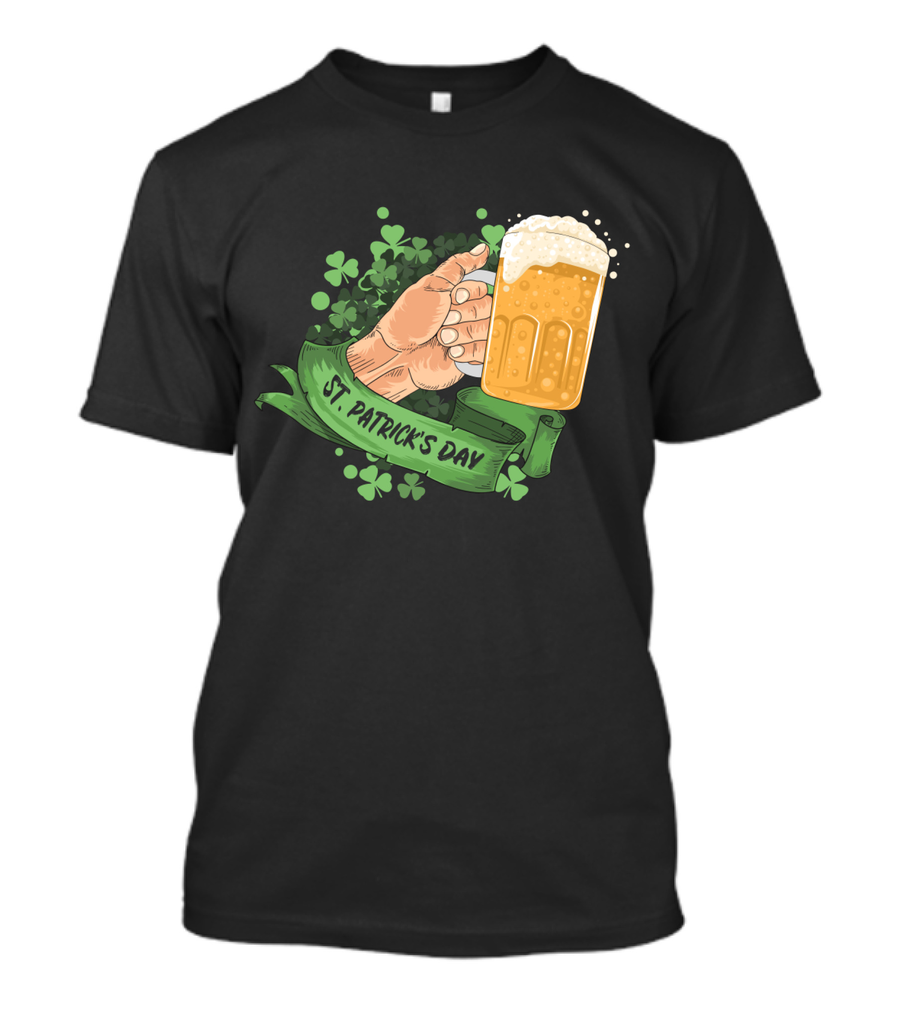 St Patrick's Day Big Beer With Shamrocks And Banner T-Shirt