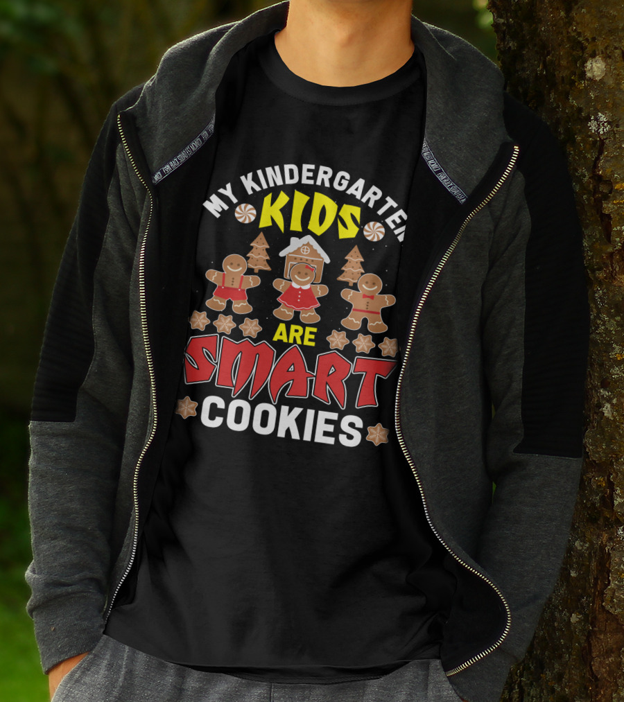 My Kindergarten Kids Gingerbread Are Smart Cookies Holiday Fun T-Shirt