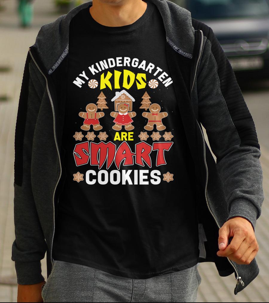 My Kindergarten Kids Gingerbread Are Smart Cookies Holiday Fun T-Shirt