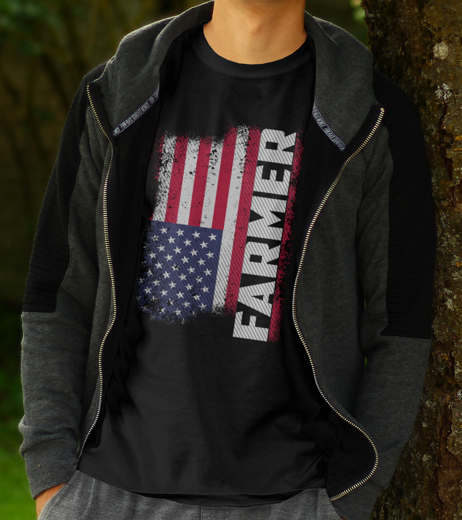 FARMER USA Flag American T-Shirt