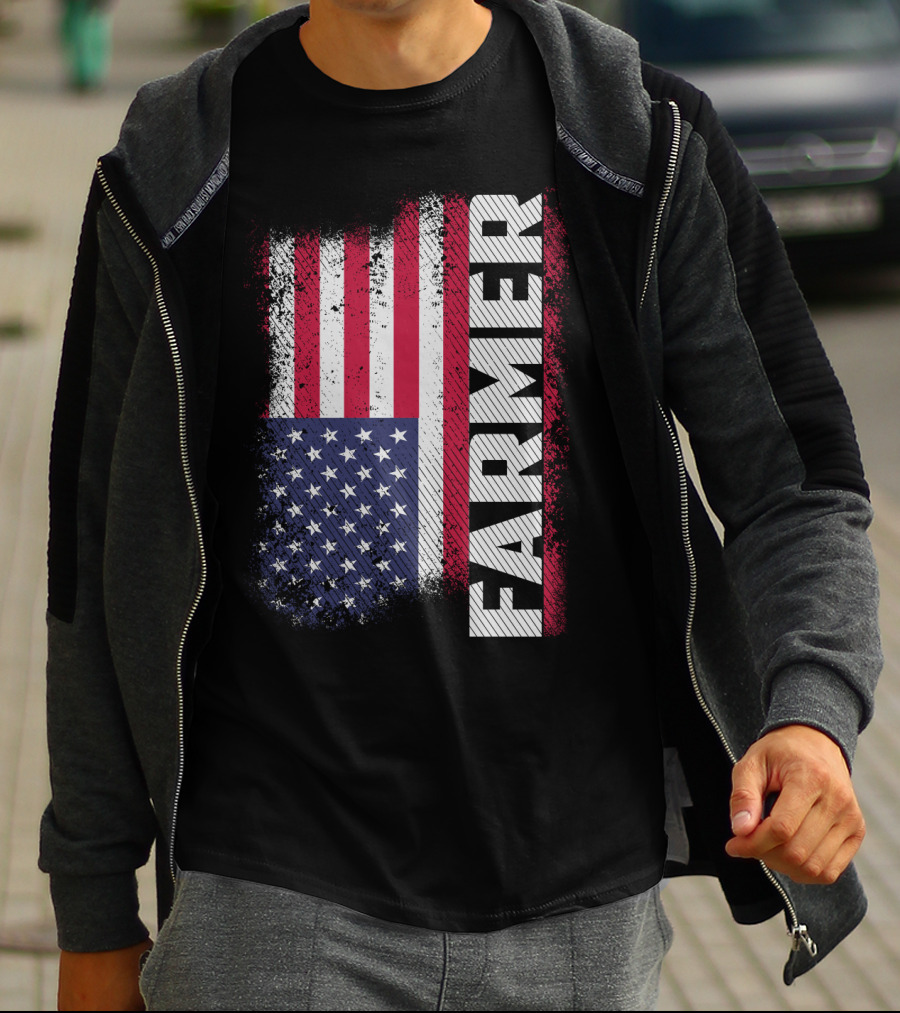FARMER USA Flag American T-Shirt