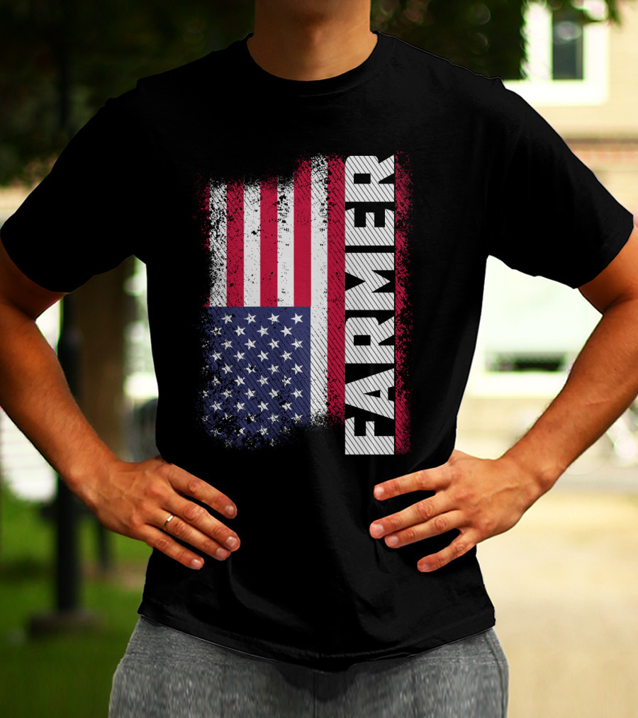 FARMER USA Flag American T-Shirt