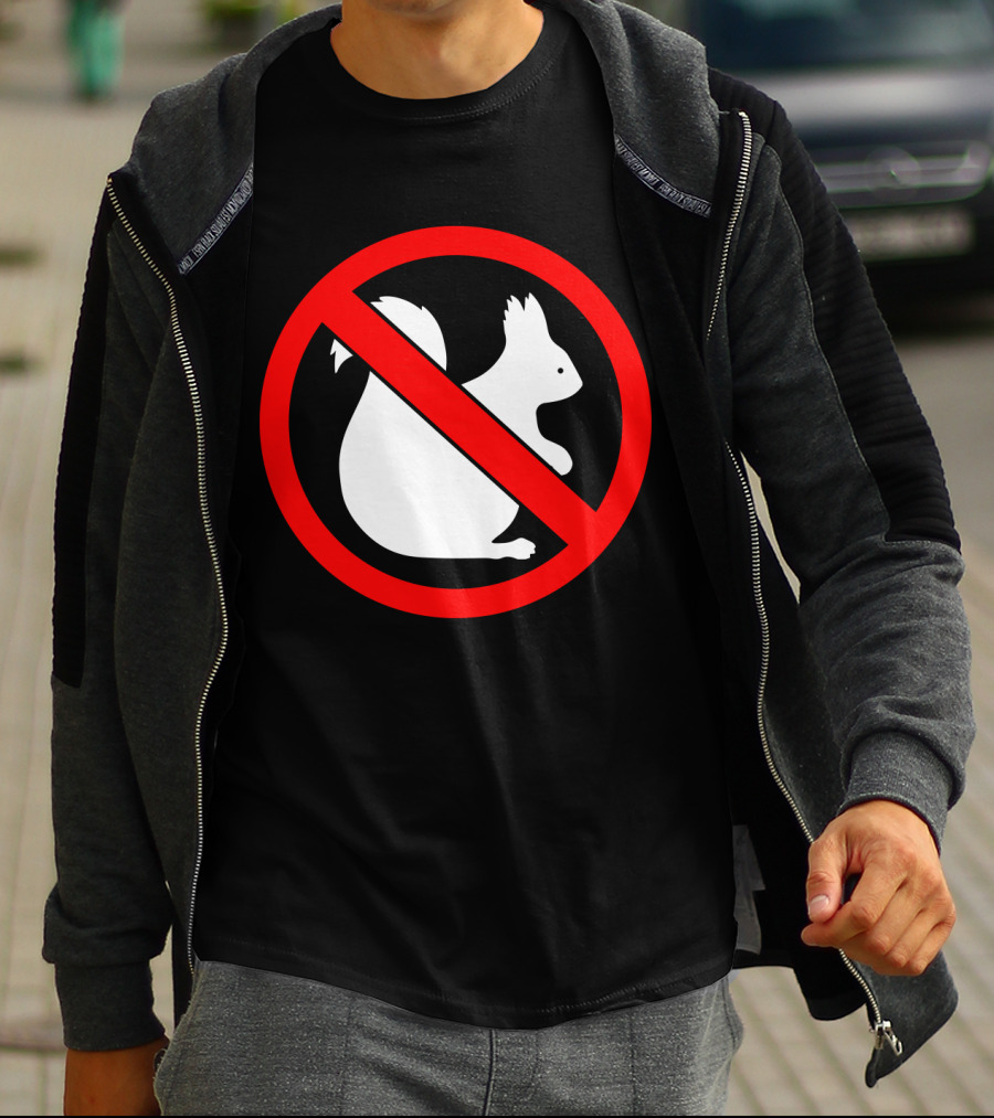 No Squirrel Symbol With Prohibition Sign T-Shirt