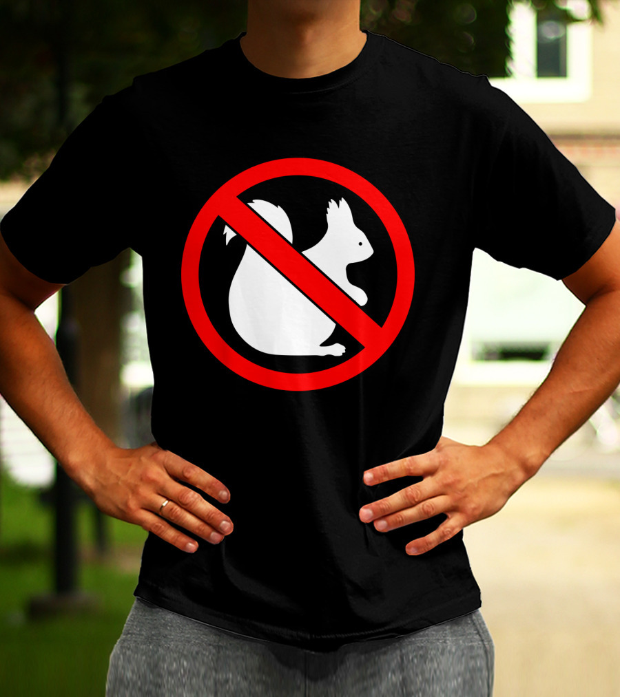 No Squirrel Symbol With Prohibition Sign T-Shirt