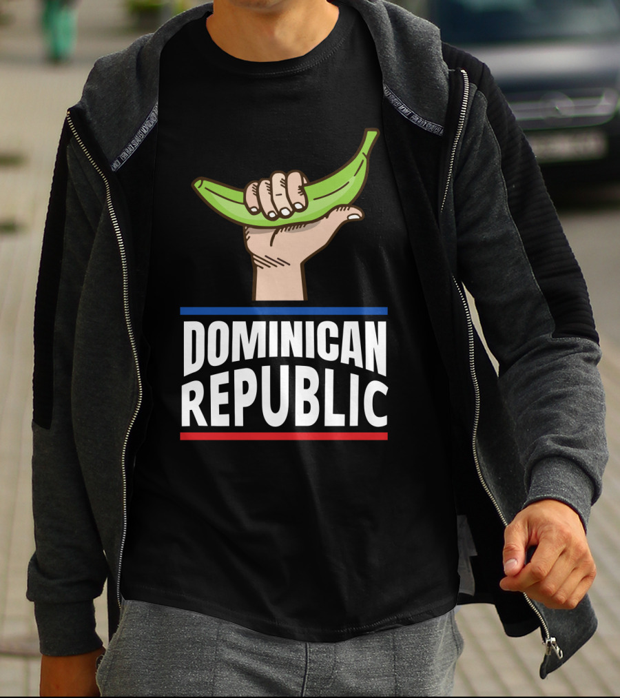 Dominican Republic Baseball Bandera Dominicana Hand Holding Banana T-Shirt