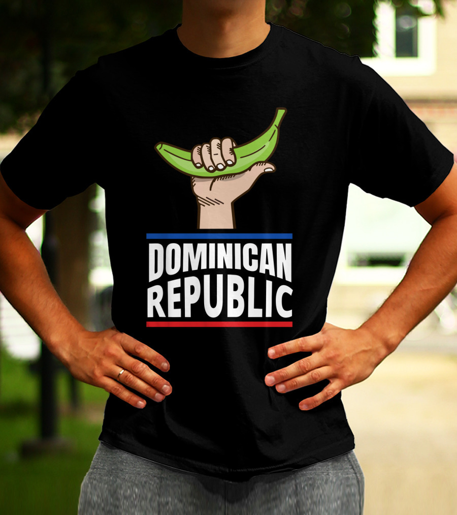 Dominican Republic Baseball Bandera Dominicana Hand Holding Banana T-Shirt