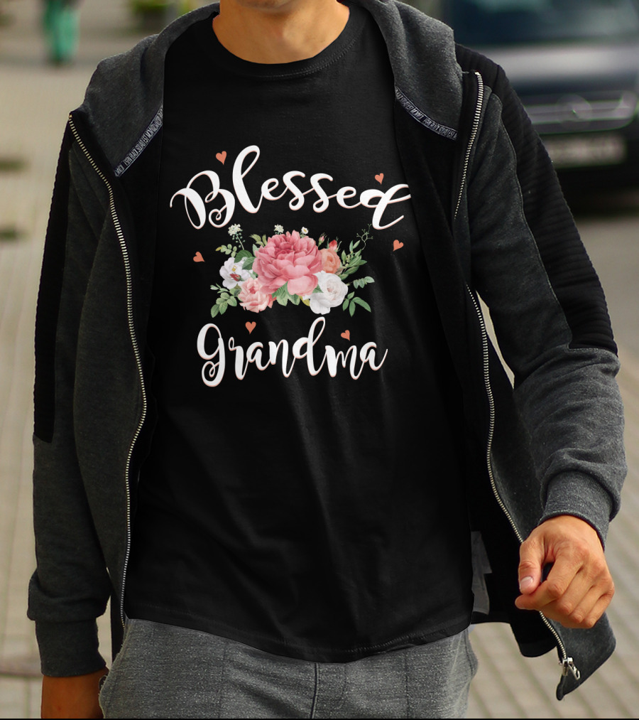Blessed Grandma Floral Heart T-Shirt