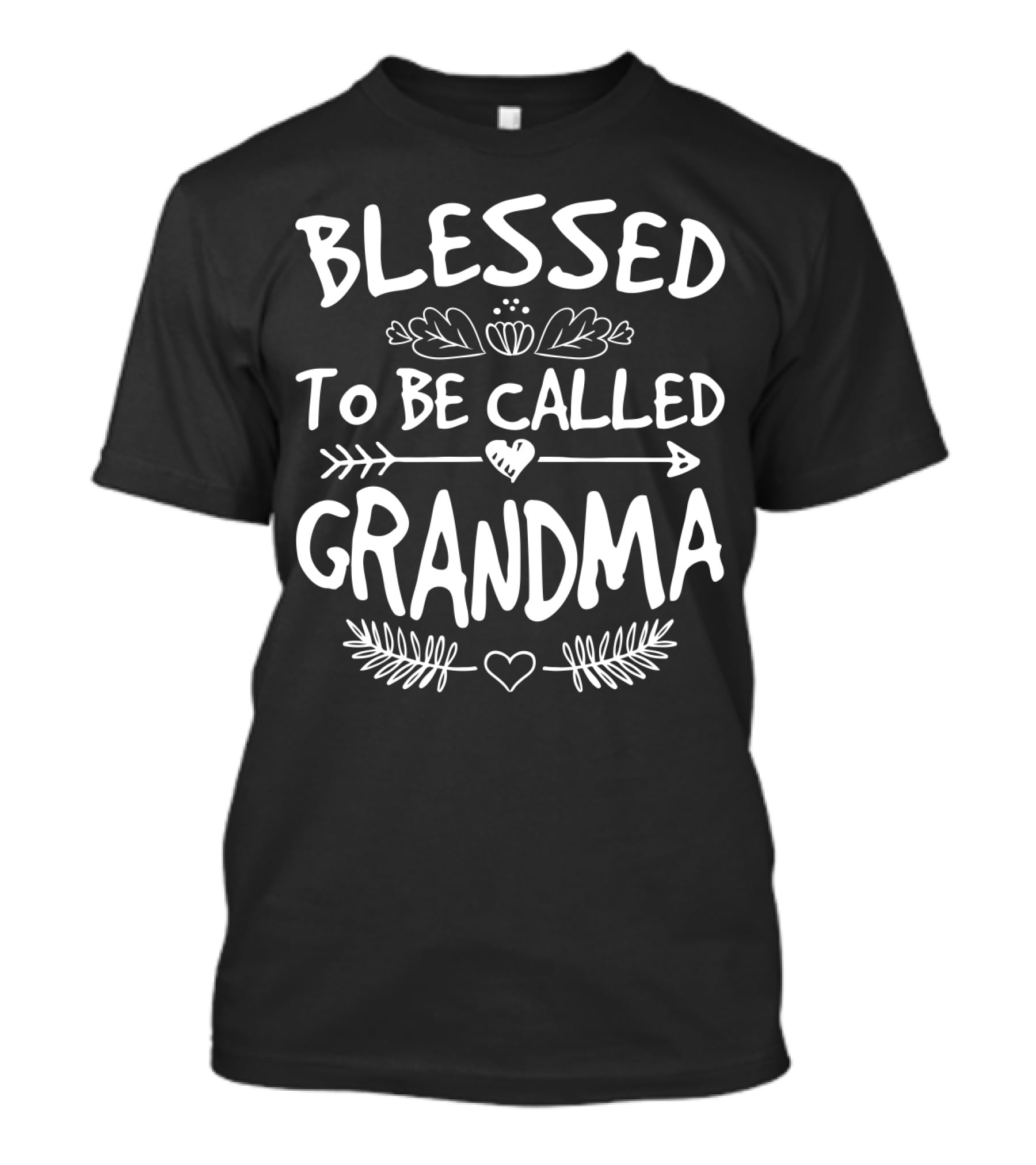 Blessed To Be Called Grandma With Heart And Arrow Motif T-Shirt
