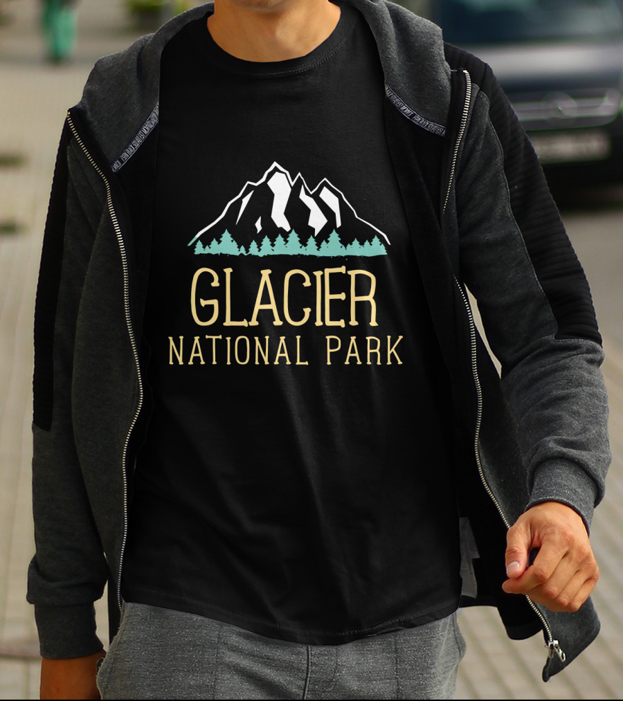 Glacier National Park Vintage Mountain Hiking T-Shirt